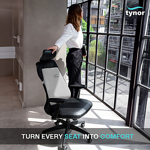 Tynor Back Rest Full - Grey, Universal Size, 1 pc  