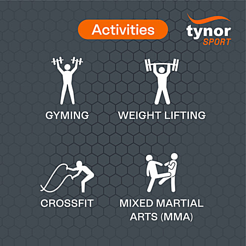 Tynor Wrist Wrap With Thumb Loop - Black & Orange, Universal, 2 pcs  