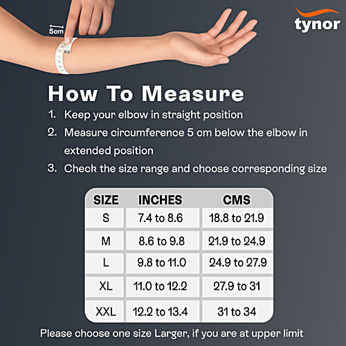 Tynor Elbow Support Air Pro - Black & Orange, Small, 1 pc  