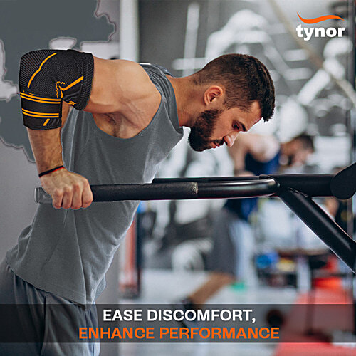 Tynor Elbow Support Air Pro - Black & Orange, Small, 1 pc  