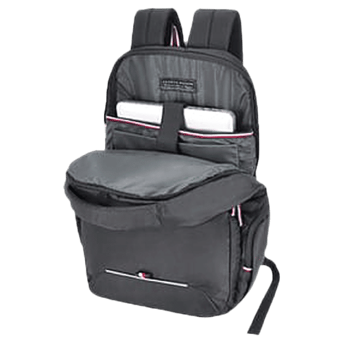 Tommy Hilfiger Joshua Black Medium Laptop Backpack - Medium, 20.6 L  