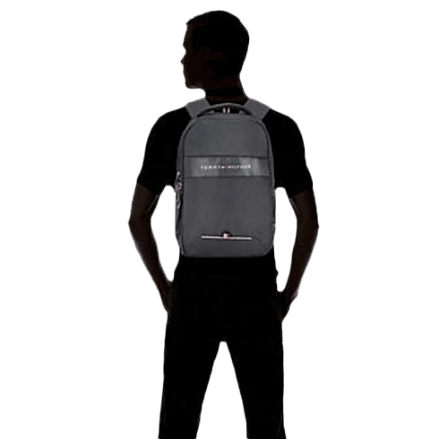 Tommy Hilfiger Joshua Black Medium Laptop Backpack - Medium, 20.6 L  