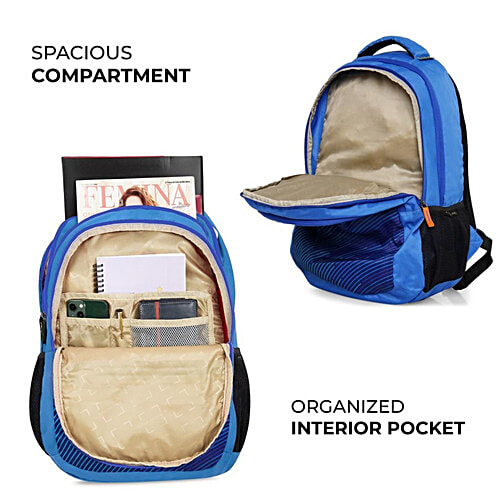 Nasher Miles Wave Backpack - For Men & Women, 3 Compartments, Navy Blue, Medium, 45 L  Casual/College Bag