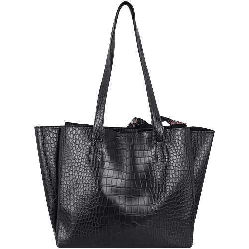 Bagsy Malone Black Textured Medium Tote Handbag, 1 pc