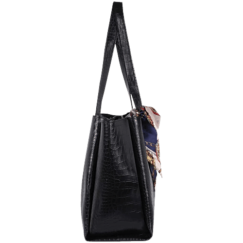 Bagsy Malone Black Textured Medium Tote Handbag, 1 pc