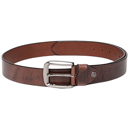 Teakwood Leathers Brown Solid Leather Narrow Belt, 1 pc (Size - 38 cm) 
