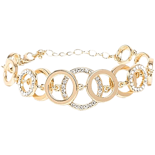 Youbella Stylish Party Wear Jewellery Gold-Plated Flexible Fit Bracelet, 1 pc  