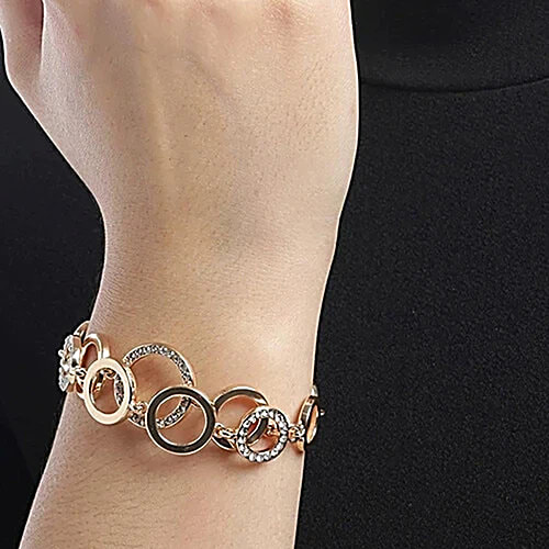 Youbella Stylish Party Wear Jewellery Gold-Plated Flexible Fit Bracelet, 1 pc  