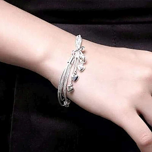 Youbella Stylish Latest Design Jewellery Silver-Plated Charms Bracelet, 1 pc  