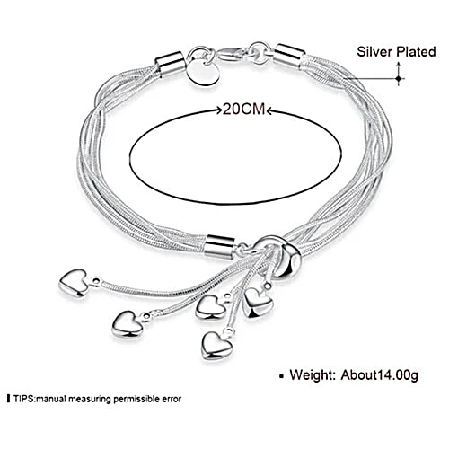 Youbella Stylish Latest Design Jewellery Silver-Plated Charms Bracelet, 1 pc  