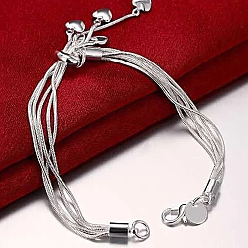 Youbella Stylish Latest Design Jewellery Silver-Plated Charms Bracelet, 1 pc  