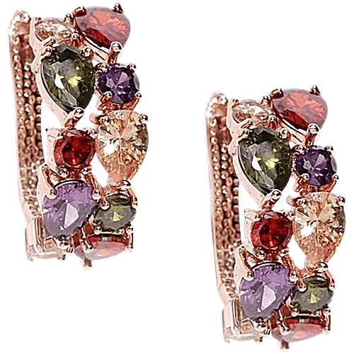 Youbella Stylish Fancy Gold-Plated Stud Earrings, 1 Pair