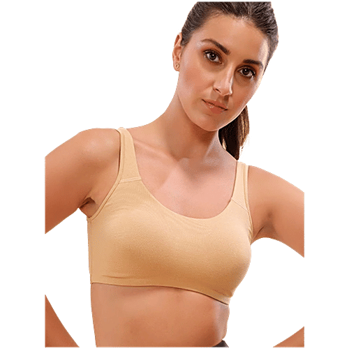 Enamor Beige Non Wired Non Padded Sports Bra, 1 pc (Size - S)