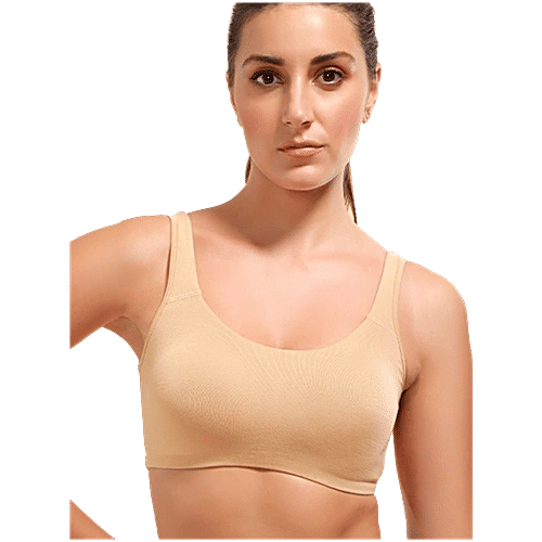 Enamor Beige Non Wired Non Padded Sports Bra, 1 pc (Size - S)