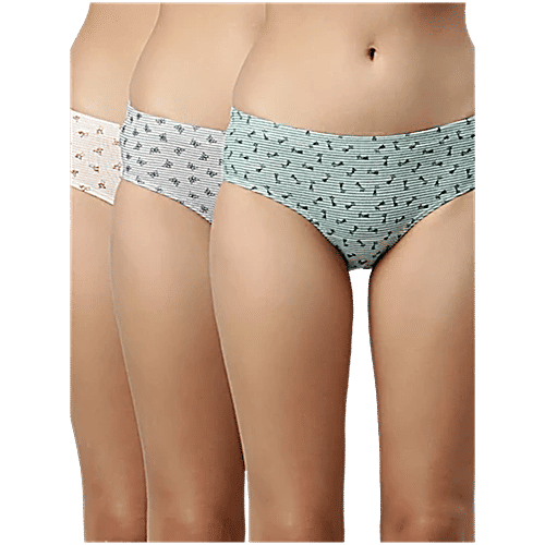 Enamor Multicolour Printed Hipster Panty Set, 3 pcs (Size - S)