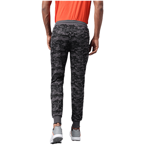 Alcis Dark Grey Slim Fit Camo Print Sports Joggers, 1 pc (Size - M)