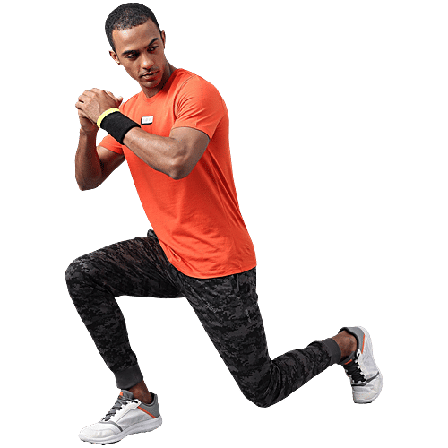 Alcis Dark Grey Slim Fit Camo Print Sports Joggers, 1 pc (Size - M)