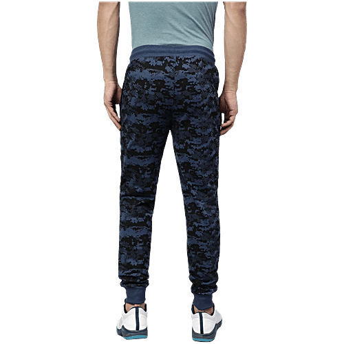 Alcis Soft Touch Navy Slim Fit Camo Print Sports Joggers, 1 pc (Size - 2XL)