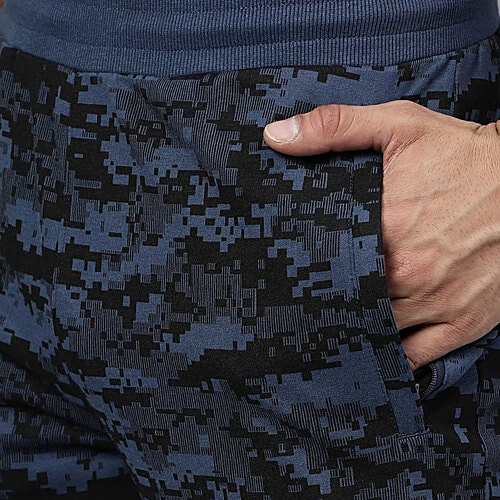 Alcis Soft Touch Navy Slim Fit Camo Print Sports Joggers, 1 pc (Size - 2XL)