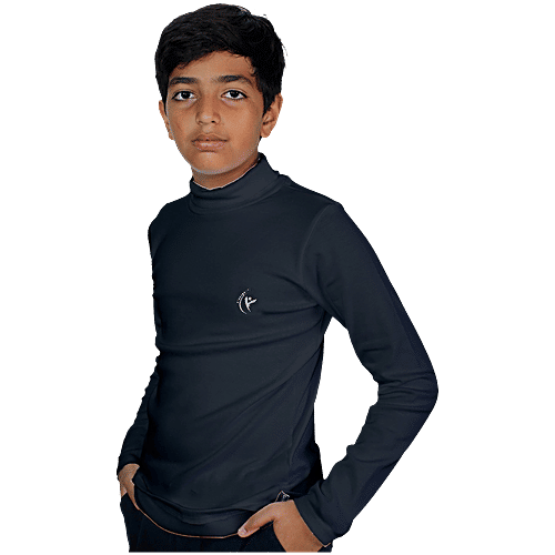 Kiddopanti Kids Black Solid Full Sleeves T-Shirt, 1 pc (6-8 Years) 