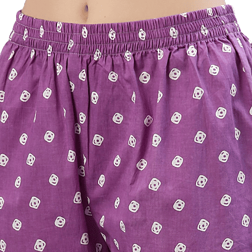 Stylum Purple Bandhani Print Kurta Pant With Dupatta, 1 Set (Size - S)
