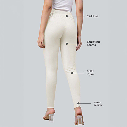 Lyra Silver Cotton Ankle Length Leggings, 1 pc (Free Size)