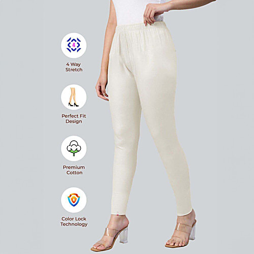 Lyra Silver Cotton Ankle Length Leggings, 1 pc (Free Size)