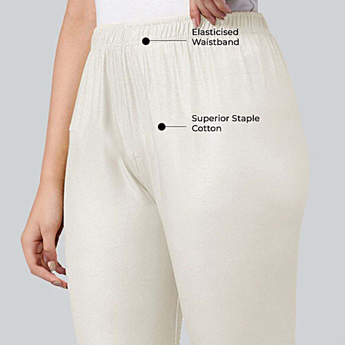 Lyra Silver Cotton Ankle Length Leggings, 1 pc (Free Size)