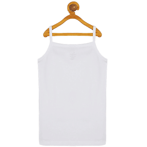 Kiddopanti Kids White Solid Tank Top, 3 pcs (1-2 Years)