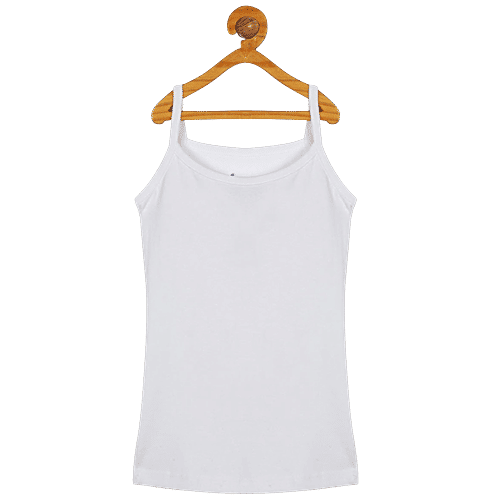 Kiddopanti Kids White Solid Tank Top, 3 pcs (10-12 Years)