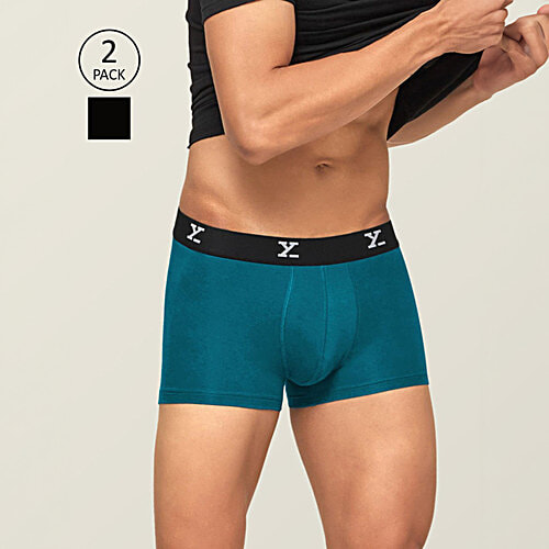 XYXX Black & Deep Sea Textured Trunks, 2 pcs (Size - M)