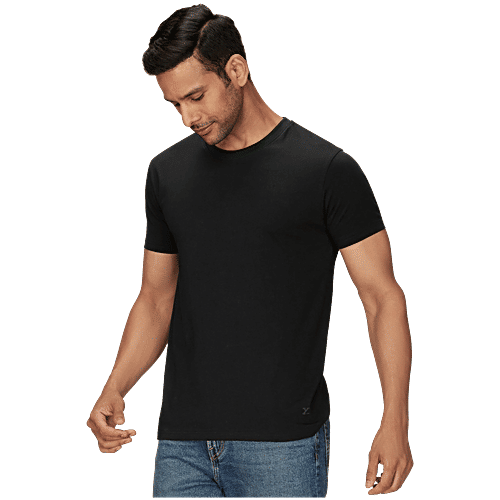 XYXX Pitch Black Cotton Regular Fit T-Shirts, 1 pc (Size - XL) 