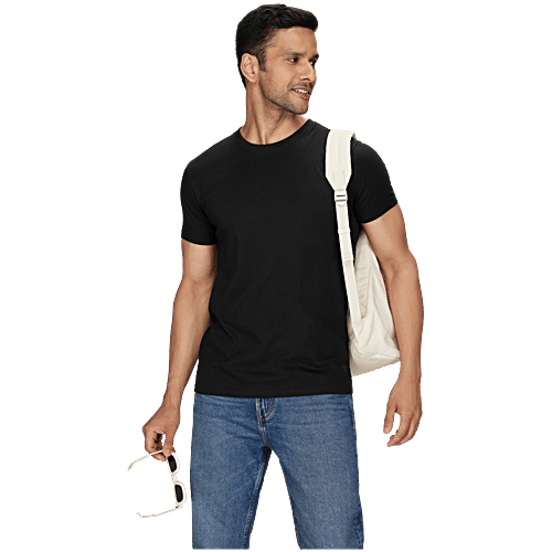 XYXX Pitch Black Cotton Regular Fit T-Shirts, 1 pc (Size - XL) 