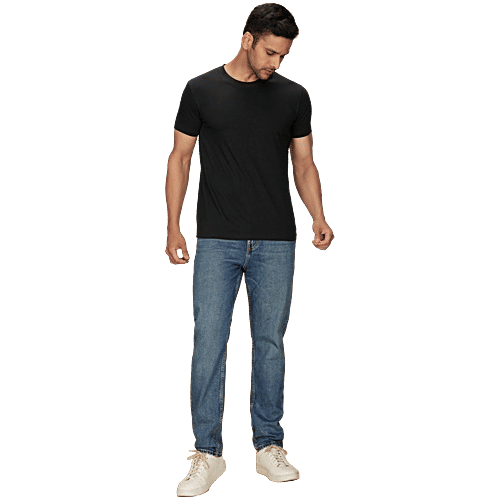 XYXX Pitch Black Cotton Regular Fit T-Shirts, 1 pc (Size - XL) 