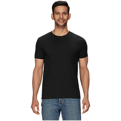 XYXX Pitch Black Cotton Regular Fit T-Shirts, 1 pc (Size - XL) 