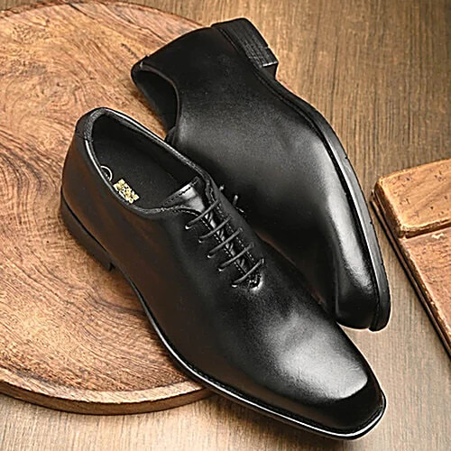 Hoversole Men's Warren Black Oxford Shoes, 1 Pair (EURO-44/UK-10) 