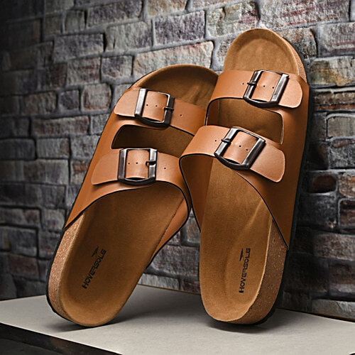 Hoversole Men's Tan Cork Casual Sandals, 1 Pair (EURO-44/UK-10)