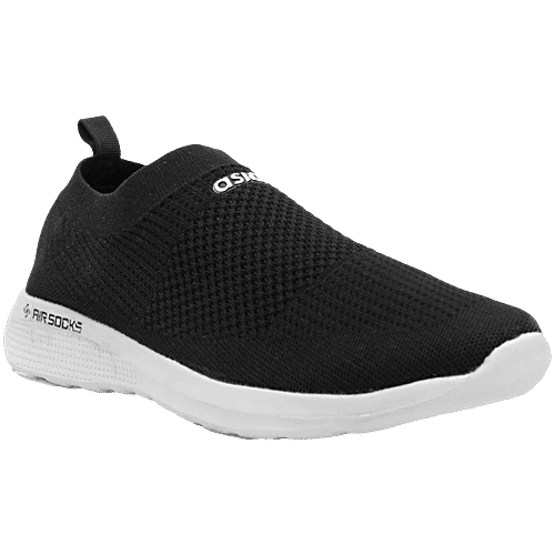 Asian Footwear Men's Black Walking Shoes, 1 Pair (UK/IND-10)