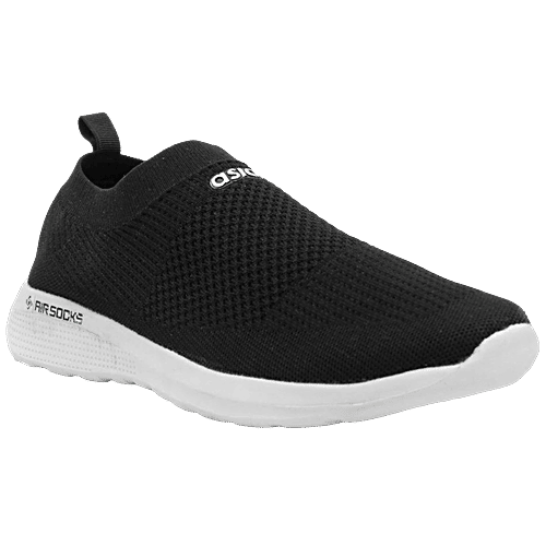 Asian Footwear Men's Black Walking Shoes, 1 Pair (UK/IND-7) 