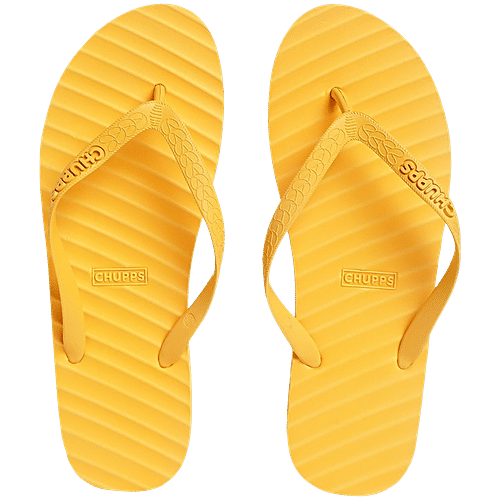Chupps Men's Banana Leaf Monocrome Gold Fusion Flip Flops, 1 Pair (UK/IND-9)