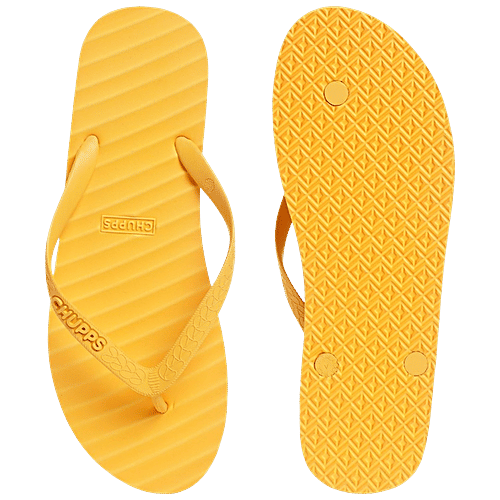 Chupps Men's Banana Leaf Monocrome Gold Fusion Flip Flops, 1 Pair (UK/IND-9)