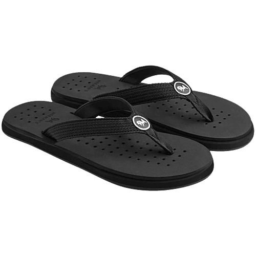 Neeman's Men's Eco Coal Black Flip Flops, 1 Pair (UK/IND-6) 