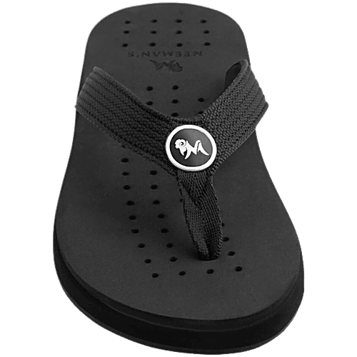 Neeman's Men's Eco Coal Black Flip Flops, 1 Pair (UK/IND-6) 