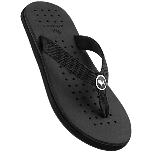 Neeman's Men's Eco Coal Black Flip Flops, 1 Pair (UK/IND-6) 