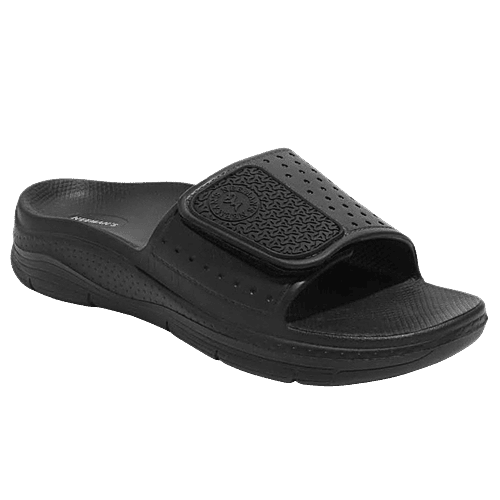 Neeman's Men's Black Slides, 1 Pair (UK/IND-7) 