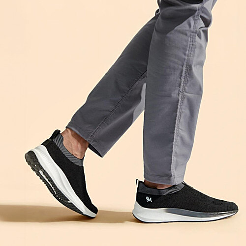 Neeman's Men's Grip Fit Black Walking Shoes, 1 Pair (UK/IND-10) 