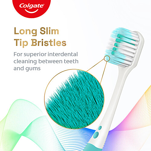 Colgate Total Ultra Soft Toothbrush, 2 pcs (Get Free 16 g Toothpaste) 2x More Bristles, Rapid Foaming Action