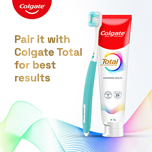 Colgate Total Ultra Soft Toothbrush, 2 pcs (Get Free 16 g Toothpaste) 2x More Bristles, Rapid Foaming Action
