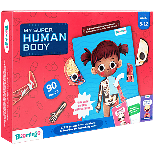 Bloomingo My Super Human Body Magnetic Puzzle & Trivia Cards, 1 pc  STEM Puzzles, Human body Basic Anatomy For Kids