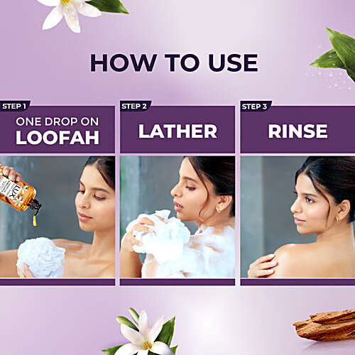 Lux Luxurious Sandalwood Body Wash, 750 ml Sandalwood Oil & Tuberose Scent, Up to 12H Long Lasting Fragrance